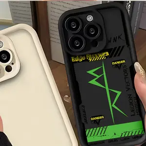 Cyberpunk Style Frame Pattern Phone Case Suitable for iPhone 16, 15, 14, 13, 12, 11 Pro Max Mini XR XS X 7 8 Plus Shockproof Soft TPU Back Cover