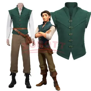 Anime Flynn Rider Tangled Rapunzel Cosplay Costume Adult Carnival Uniform Halloween Anime Halloween Prince Costumes Accessories