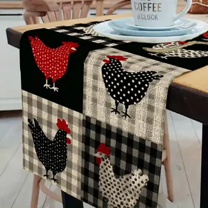 1pc Table Runner Tablecloth Table Runner Farmhouse  Styleperfect for Country  Themed Parties and Daily Dining Decor Adding A Touch of Rustic Charm To Your Table Setting.