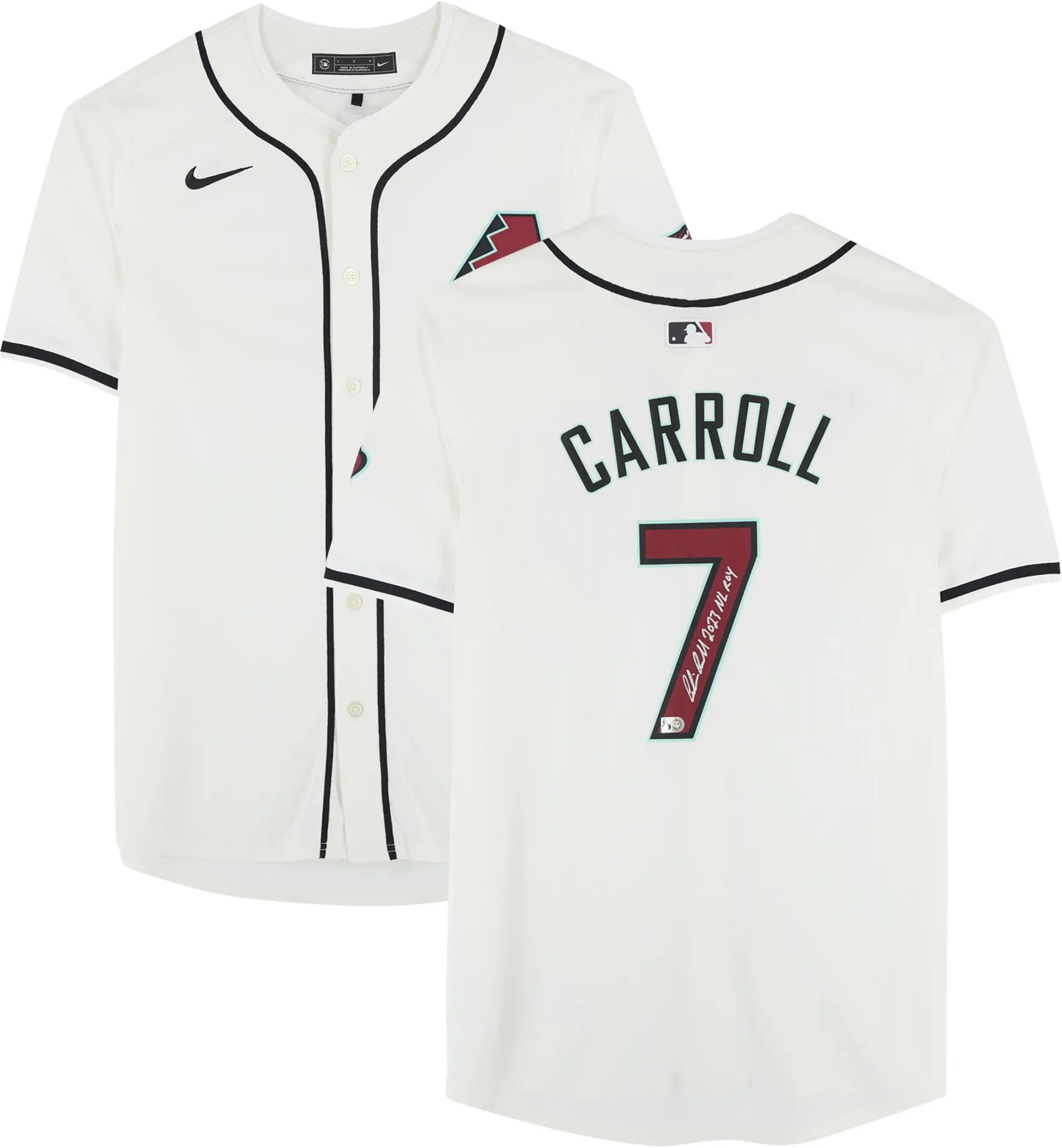 Corbin Carroll Arizona Diamondbacks Signed Nike Limited Jersey w/NL ROY Insc