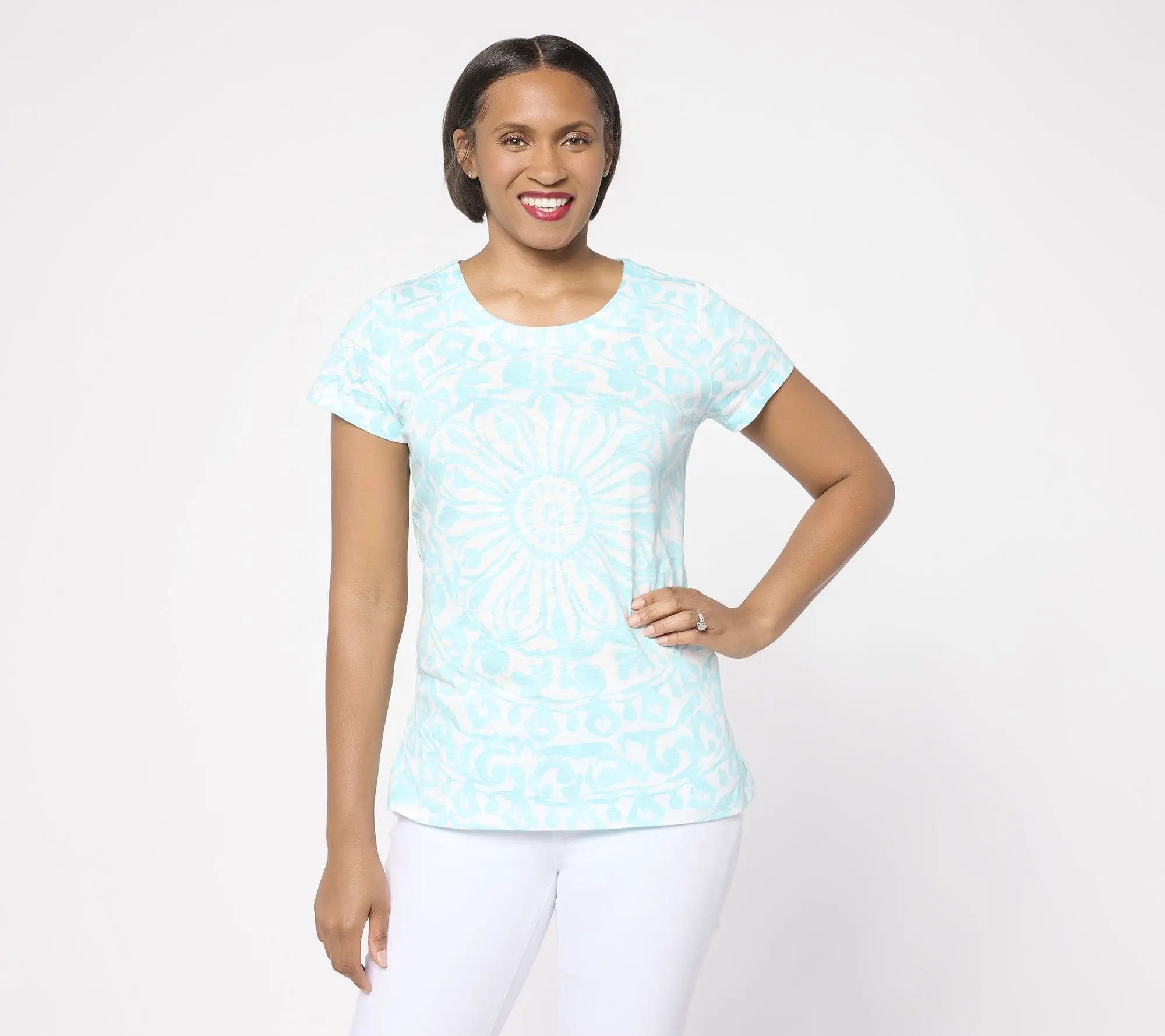 Belle by Kim Gravel Slub Knit Santorini Tile Top