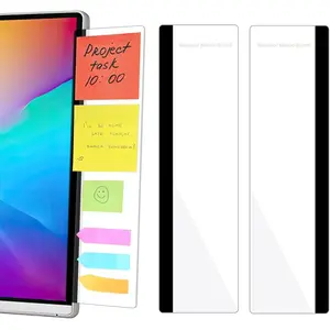 2 Pack Computer Monitor Memo Board Acrylic Computer Monitor Sticky Note Holder Transparent Side Panel Office Desk Organizer Home Office Desk Accessories Office Supplies for Women Men