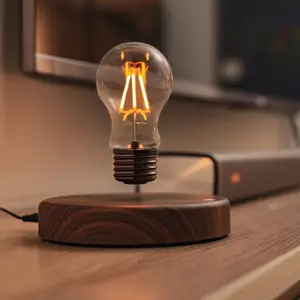 Magnetic Levitating Floating Bulb Lamp with 360 Degree Free Rotating Wireless Induction Touch-Controlled Stylish Table Lamp Warm Lighting Cozy Corner Decor Display Cool Night Light for Home Office Bar Reading Room