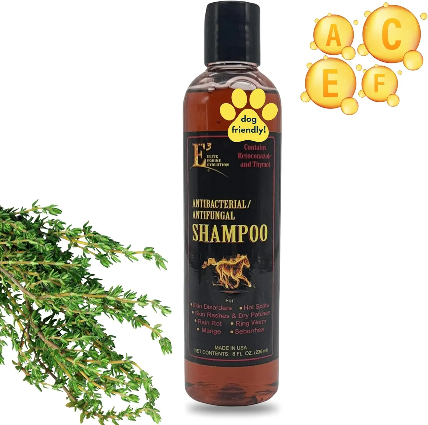 E3 Soothing Skincare Pet Shampoo for Horses and Dogs - Cleansing and Itch Relief