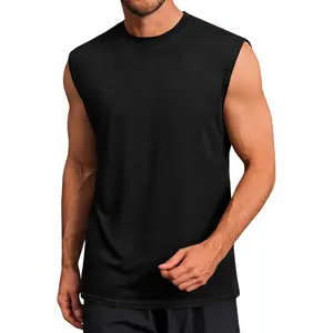 Mens Workout Tank Tops Sleeveless Muscle Cut Off Shirt Athletic Gym T Shirts Yoga Sports Vest Sports Clothing
