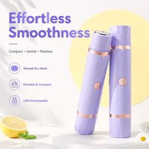 Bikini Trimmer for Women, Electric Shaver and Razor Rechargeable 2-in-1 Body and Facial Epilator, Dual Heads for Painless Trimming of Pubic Hair, Face, Underarms and Legs,IPX7Waterproof. Christmas Gift New Year Gift Shaving Grooming