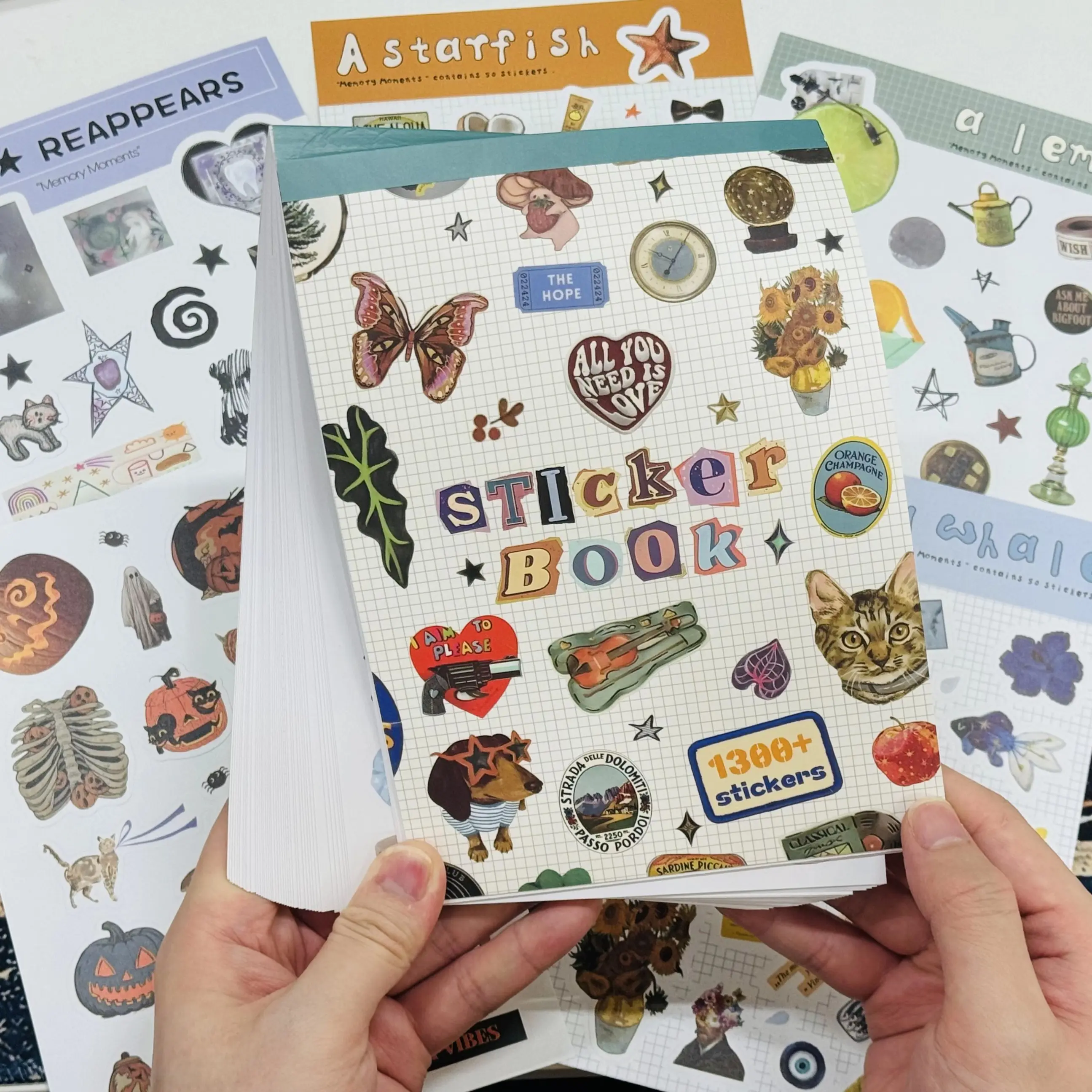 1300+ Vintage Stickers for Scrapbooking & Journaling, Aesthetic Sticker Book for Junk Journal, Planner, DIY Crafts & Creative Decoration
