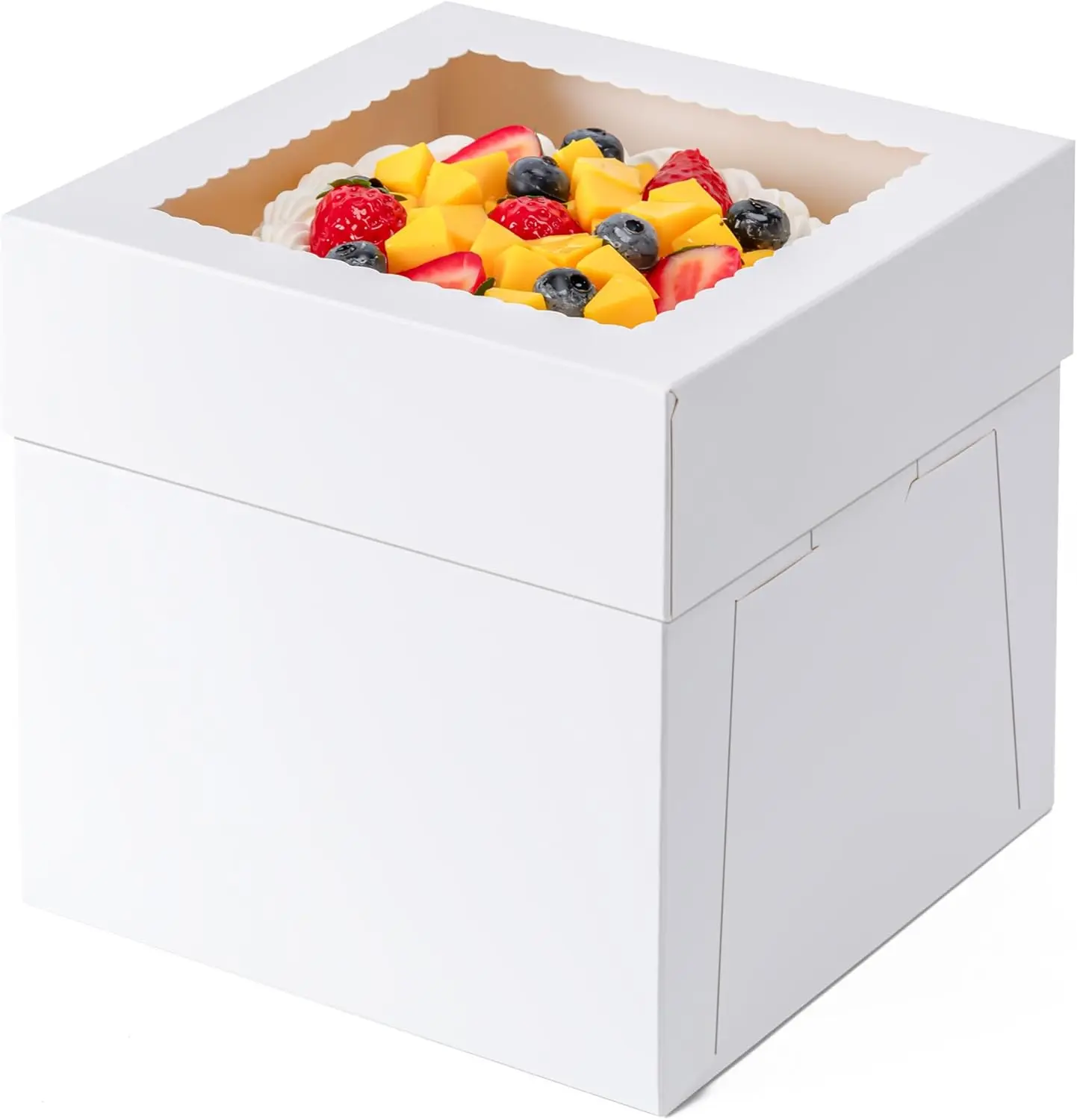 3 Pack 10x10x8 Inch Tall Cake Boxes – Large 10-Inch Disposable Bakery Boxes with Lids and Clear Window for Cakes, Cupcakes, Cookies, Pies, and Pastries – Perfect for Weddings, Birthdays, and Parties