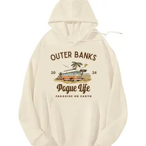 Outer Banks Pogue Life Hoodie Unisex Sweatshirt Pullover Hip Hop Hoodie Couples Casual With Pocket Sweatshirt, Hoodie D, Medium