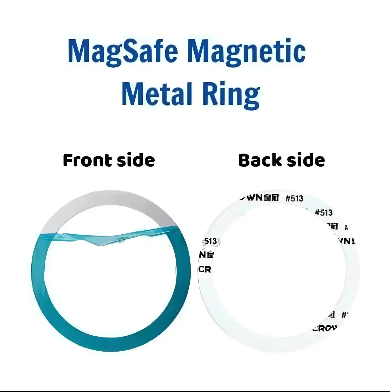 Universal Magnetic Metal Ring Sticker for Phone Case, MagSafe Compatible Adhesive Magnet Ring, Strong Hold Plate for Wireless Charging iPhone Android