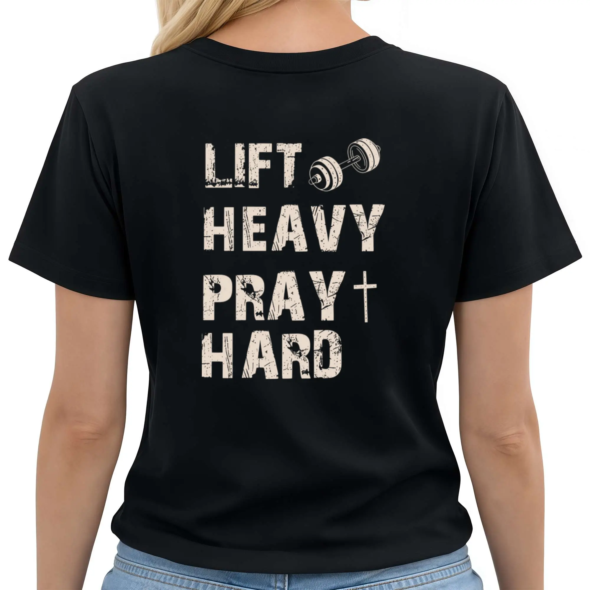 Lift Heavy Pray Hard  Shirt, Motivational Fitness Tee, Workout Gym Shirt, Christian Gym Shirt