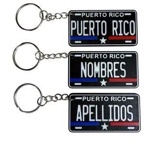 PUERTO RICO Llavero de Plastico Personalizado Estilo Mini Placa 3D | Custom Names Keychain PUERTO RICAN Mini License Plate Design | Llaveros Personalizados de Plastico PLA Plastic Keychains Boricua PR
