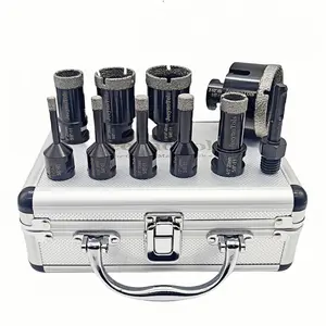 10PCs Diamond Daily Drills Set High-Quality Family Use Drill Bit & SDS Adapter for Ceramic Tile Marble Porcelain Dry Hole Saw Durable Efficiency Clean Cuts Precision