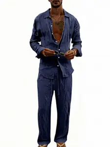 Flax loose pants with long sleeves, suitable for spring and summer vacations, and also an ideal choice for Easter, comfortable and fashionable