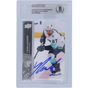 Yanni Gourde Seattle Kraken Autographed 2021-22 Upper Deck Extended Series #628 Beckett Fanatics Witnessed Authenticated Card - Fanatics Authentic Certified