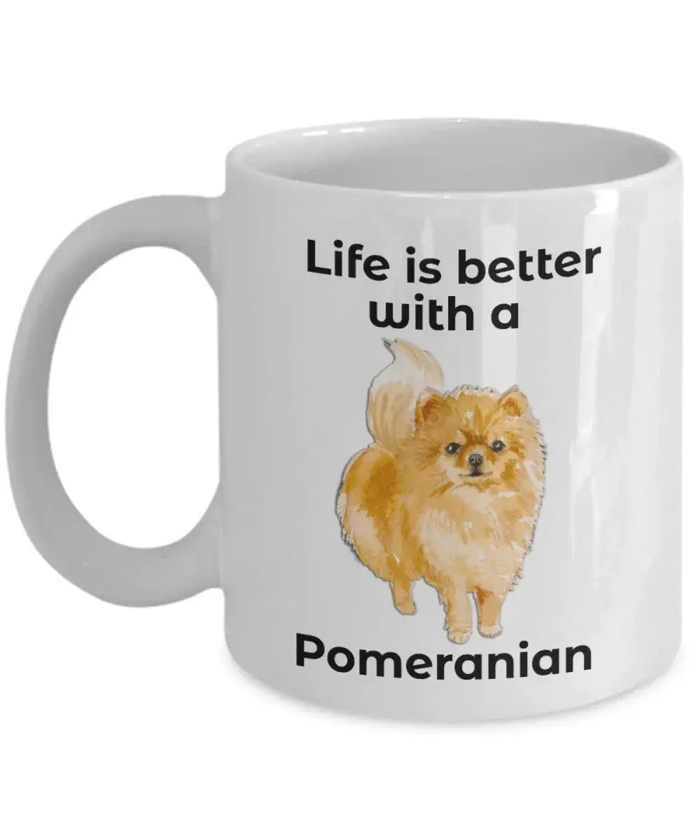 Pomeranian Dog Coffee Mug - Life is Better