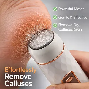 Electric foot grinder, automatic exfoliating device, calluses removal tool, portable electric foot repair device for removing hard and cracked skin, rechargeable and replaceable scrub head for heel cracking and dead skin tools, Foot Callus Remover