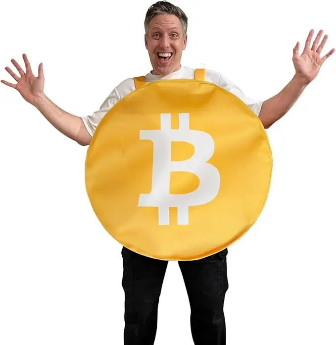 HandinHandCreations Bitcoin Crypto Cosplay Costume Outfit for All Ages Adult Halloween Party Dress Up Costumes - BTC Fans Dream