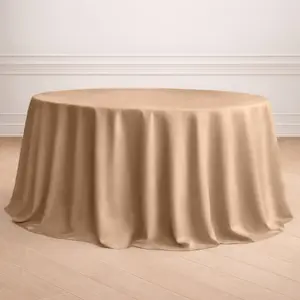 Polyester 132" Round Tablecloth Nude - Seamless Chic Table Cover