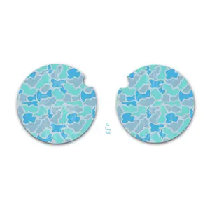 Salt Water Camo, Old School Camo Car Coasters, Blue Duck Camo, Set of Two, Car Cup Holder, Interior Car Accessories, Soft Neoprene Material