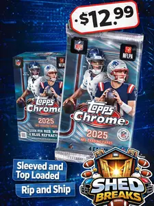 TOPPS CHROME 2025 FOOTBALL PACK | LIVE $12.99 RIP & SHIP | SLEEVED & TOP LOADED | SHED BREAkS LIVE