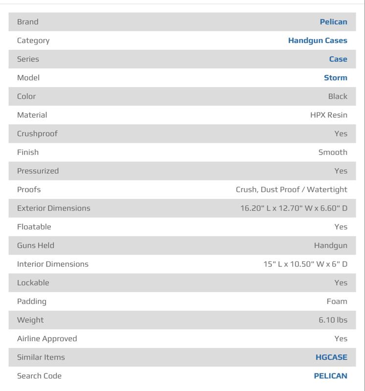 Pelican IM2200X0001 Storm Case Black HPX Resin