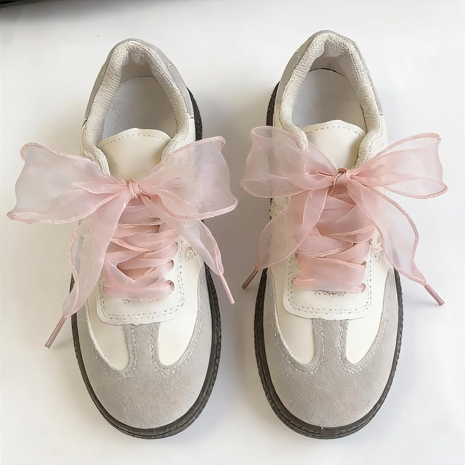Silky Soft Satin Sheer Ribbon Shoelaces (2 Pieces, 1yd Each) - Sewing Crafts Supplies, Footwear Design Accessory for Pink + Coral Daily Outfits to Elevate Your Style