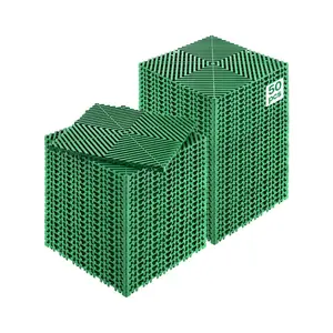 VEVOR Interlocking Drainage Mat, 50 Pcs Modular Interlocking Cushion, 12x 12 Splicing Drainage Mats, Non-Slip Green PP Drainage Floor Tile and Shower Mat, for Garage, Garden, Kitchen Outdoor