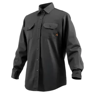 VEVOR Flame Resistant Welding Jacket, 7oz. FR Shirts for Men, Machine Washable Cotton Heat-Resistant Welding Shirt, Meets ATPV 9.2 Cal/cm Arc Rating - L Size