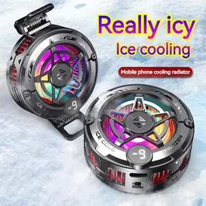Universal Magnetic Phone Cooler with Digital Display RGB Light Clip-on Semiconductor Cooling Fan for Gaming USB Powered Efficient Cooling Switch Slim Hard Shell Case Bundle Premium Pack Games Portable Mini Speaker with LED Lights HD Smart Watch Music Co,,