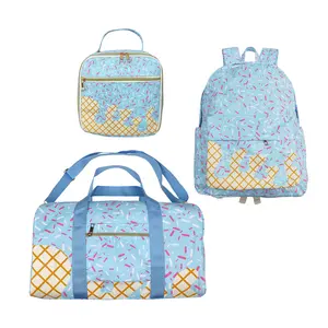 Fashionista Ice Cream Gym Bag - Spacious & Lightweight Macthing Lunch Box Back to School Backpack