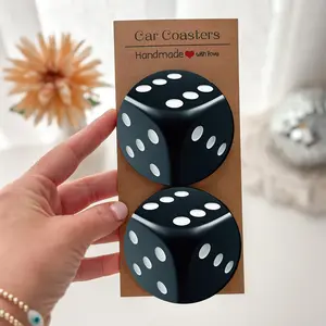 Lucky Symbol, Dice Pattern Car Coasters, High-Quality Auto Cup Holder, Car Interior Accessory, Car Accessories, Perfect Gift for Family, Friends, Colleagues, Daily Use