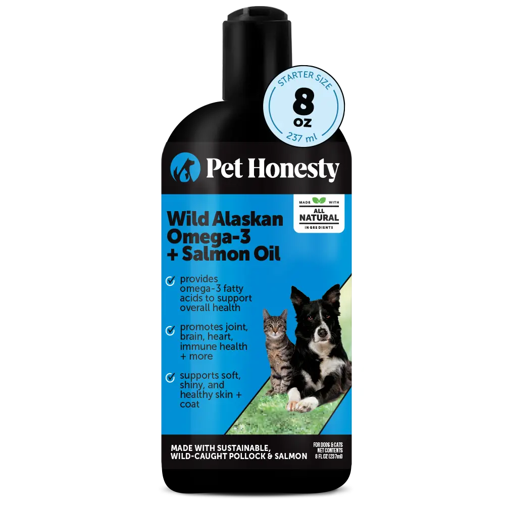 Pet Honesty Wild Alaskan Omega-3 Salmon Oil Supplement for Dogs & Cats, 8oz