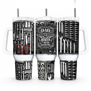 Dad The Man The Myth The Legend Tumbler 40oz 30oz, Best Dad Ever Tool Box Design Cup, Mechanic Handyman Father’s Day Gift For Dad Grandpa Husband, Not Including The Straw Drinkware Water Bottles