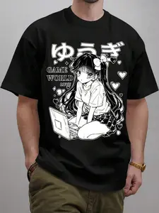 Manga Game Theme Men's Casual Summer Outfit Tee Crew Neck Short Sleeve T Shirt Digital Print 1Pcs 100% Cotton Crew Neck Short Sleeve 180g T-Shirt