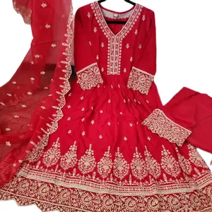 Beautiful Anarkali set with thread work!!