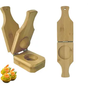 Bamboo Tostones Plantain Press Plantain Smasher Maker - Authentic Caribbean Flavor, 2-in-1 Tostones and Plantain Cups, Perfect for Tostones and Stuffed Plantains,6.8 * 3 * 2.36inch