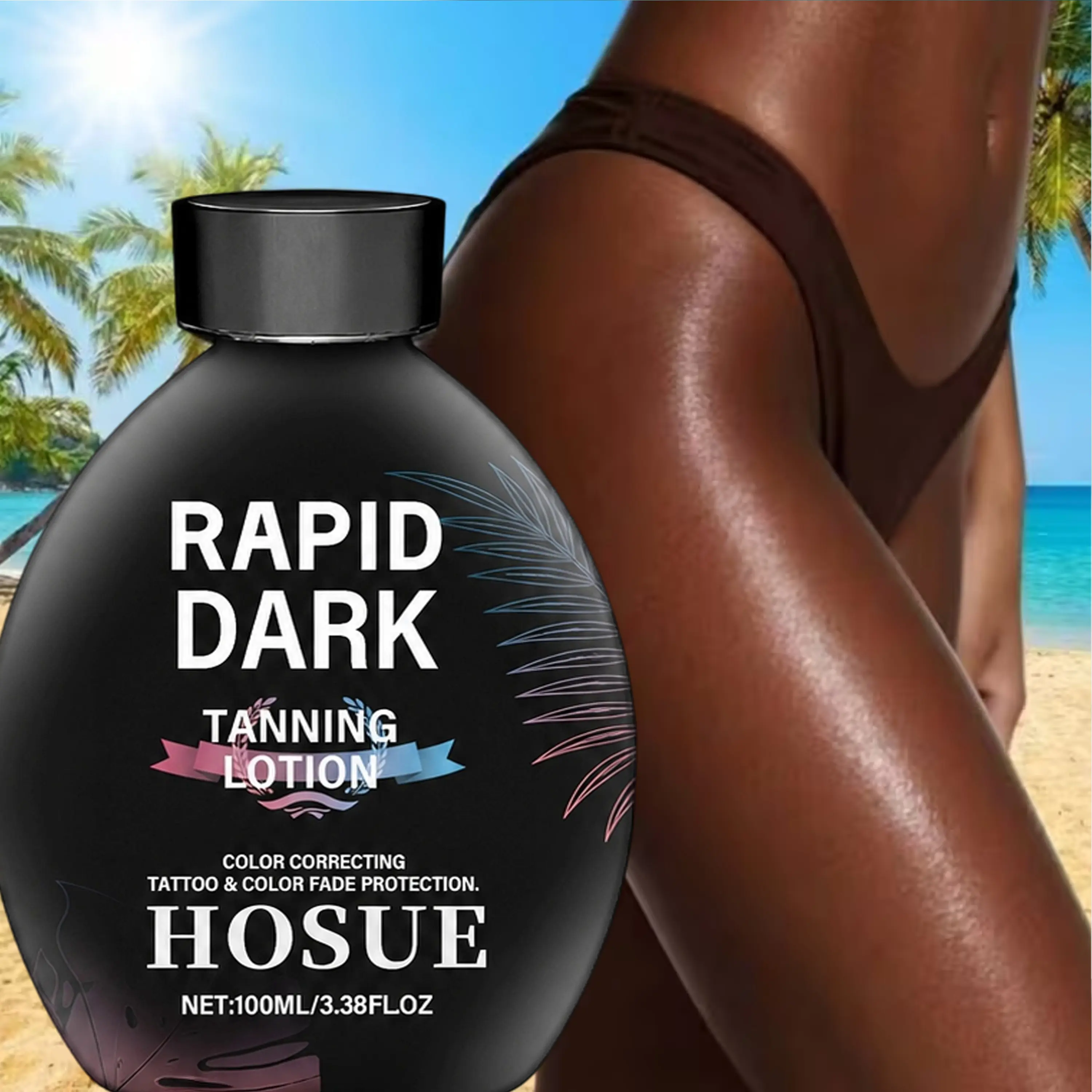 Sunless Tanning Lotion, deeply moisturizes with fast‑absorbing texture. Creates the appearance of bronze and wheat‑toned skin. Gentle non‑irritating formula, unisex bronze moisturizing liquid for men and women