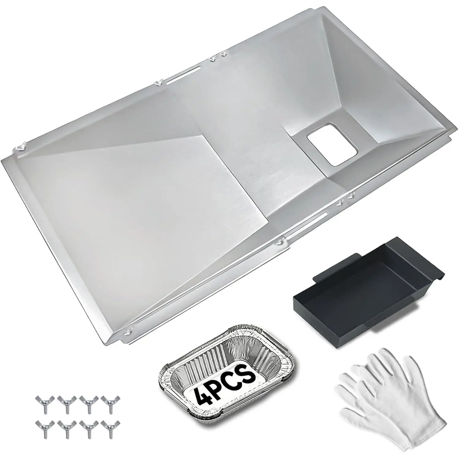 Universal  Tray with Catch Pan Replacement for Nexgrill 720-0830H 720-0888S 720-0888N, Adjustable Drip Pan for 3/4/5/6 Burner, BBQ Grill Pan for Charbroil, Dyna Glo, Expert, BHG,Expert Gas Grill