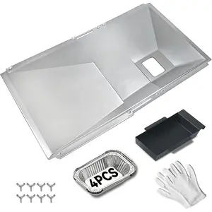 Universal  Tray with Catch Pan Replacement for Nexgrill 720-0830H 720-0888S 720-0888N, Adjustable Drip Pan for 3/4/5/6 Burner, BBQ Grill Pan for Charbroil, Dyna Glo, Expert, BHG,Expert Gas Grill