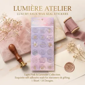 Gold Foil Wax Seal Stamps, High-Quality Embossing Stickers for Scrapbooks, Notebooks, Envelopes, DIY Seals, European Style Decorative Stickers