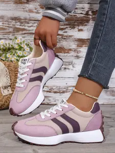 Color-block Retro Casual Sneakers for Women, Summer Breathable Mesh Platform Sneakers, Height-increasing Versatile Chunky Dad Shoes