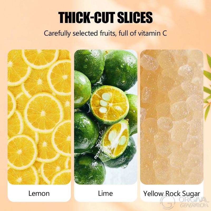 2.0 Version Quadruple VC Passion Fruit Cocktail Tea Lemon Kumquat Tea 154g (22g*7) Caffeine Free With Freeze Dried Lemon Passion Fruit And Kumquat