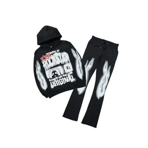 Kyo Black Hoodie Stacked Track Set