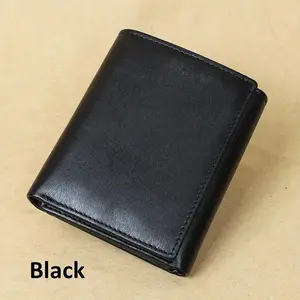 Men’s Trifold Wallet Genuine Leather RFID Blocking Wallet for Men Dual ID Window Large Capacity Credit Card Holder with Photo Slot Compact Everyday Carry Wallet for Business Travel Daily Use Gift