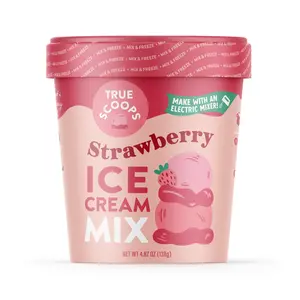 True Scoops Strawberry Ice Cream Mix - Creamy Homemade Ice Cream Mix