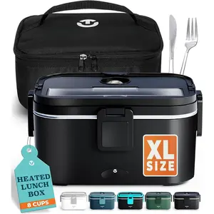 Extra-Large Electric Lunch Box For Adults Holds up to 8 Cups - 100W Heated Lunch Box For Men 1.8L, Portable  Warmer for Travel & Work, Loncheras Electricas Para Calentar Almuerzo