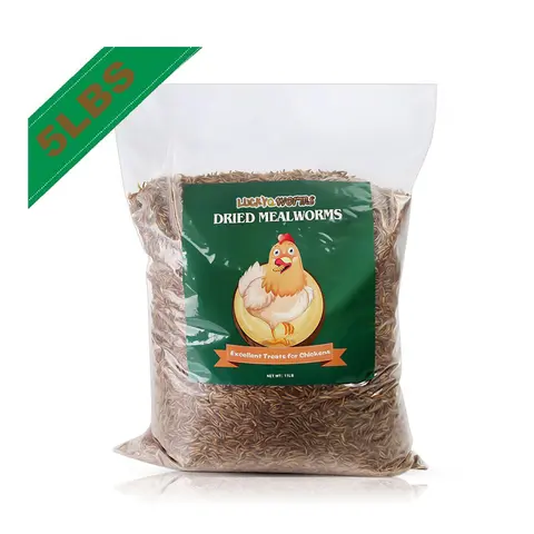 LuckyQworms 5 lbs Dried Mealworms for Chickens Birds Bluebirds Hamsters Turtles Fish Hedgehogs High Protein Omega-3 Fatty Acids Pet Food for Poultry Reptile Rodent Daily Treats