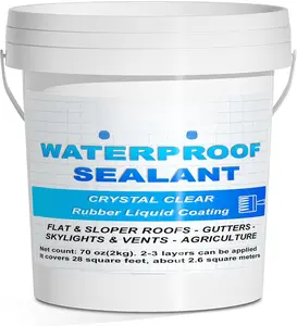 Sealant Clear 2L(70 oz),  Wall Bathroom Roof Water-Based  Coating, Invisible Repairing Leak Seal Liquid Rubber Sealant for Indoor & Outdoor