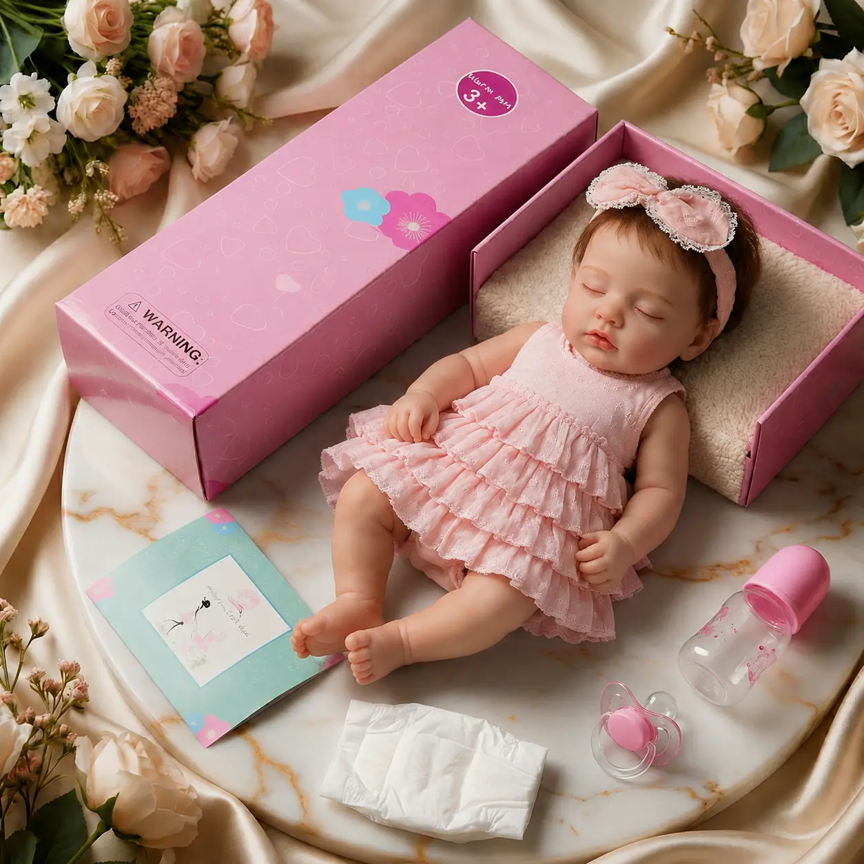 Babesnug Reborn Baby Dolls, 18" Lifelike Baby Girl Dolls Gift Set for 3+ Year Old Kids,Realistic Newborn Baby Dolls with Soft Vinyl Silicone Full Body with Light Skin reborn  babies